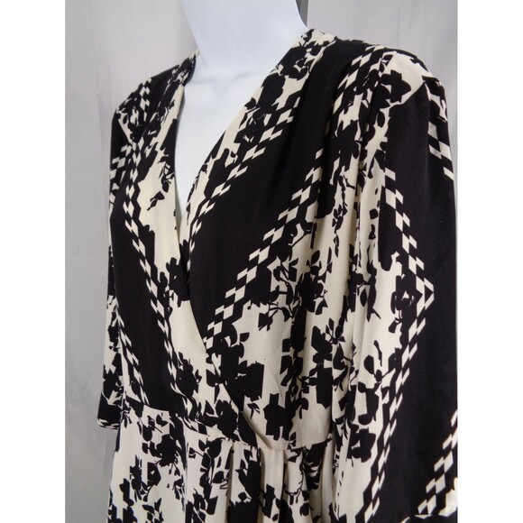 CAbi X Factory Mini Dress Size Small Black White Faux Wrap New - Picture 8 of 16